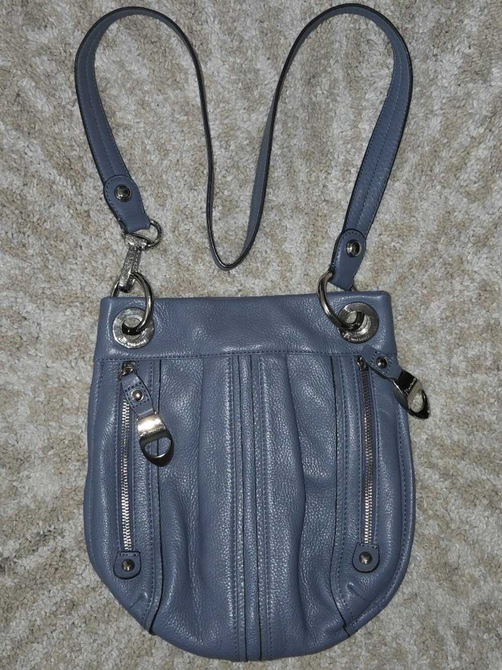 B. Makowsky Pebbled Leather Shoulder Bag